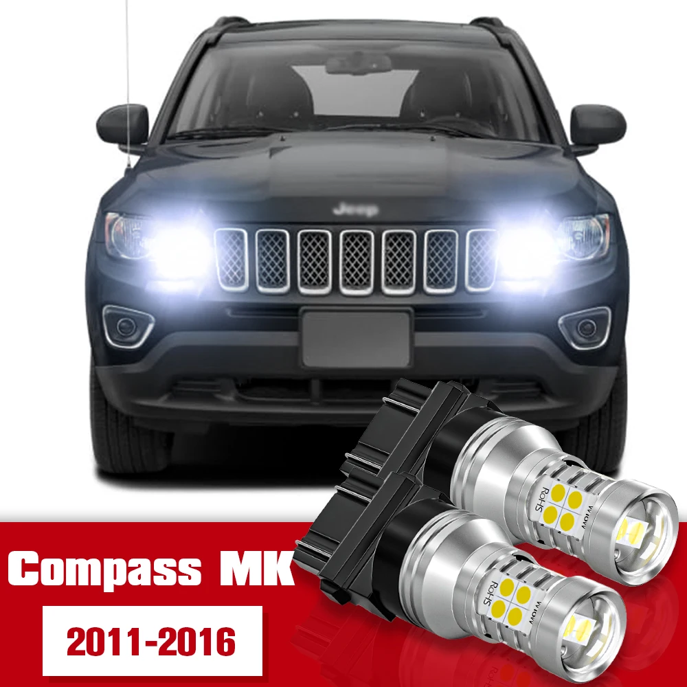 

2pcs LED Accessories Daytime Running Light DRL For Jeep Compass MK 2011 2012 2013 2014 2015 2016
