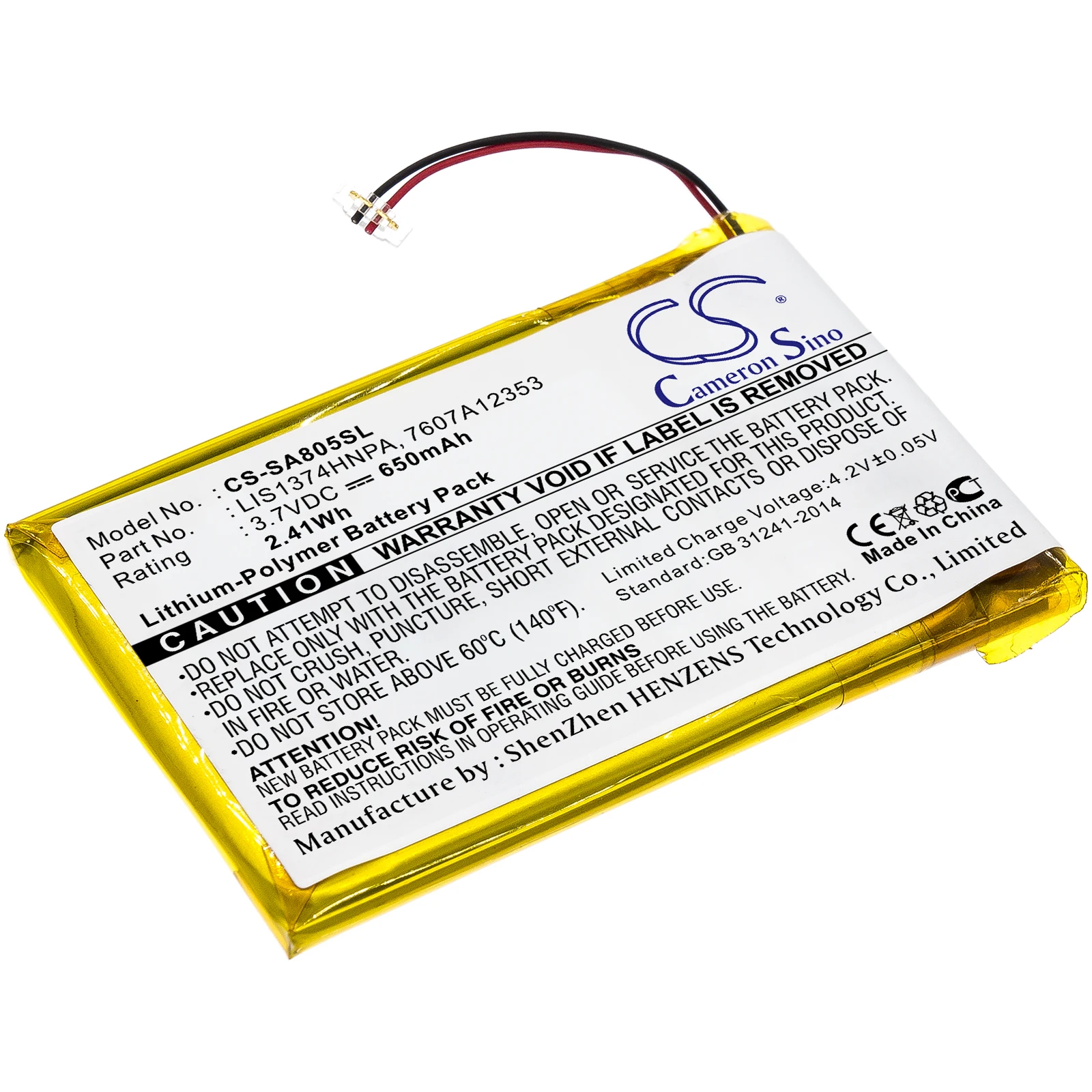 

Cameron Sino For Sony NWZ-S639 650mAh / 2.41Wh
