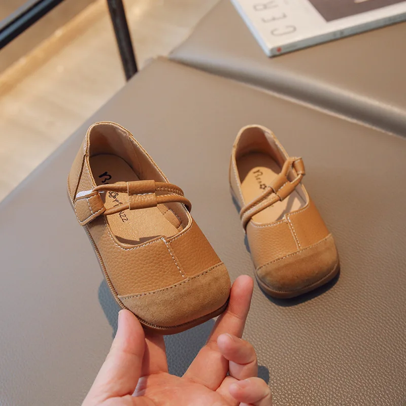 Children Leather Shoes for Girl Spring and Autumn Fashion Retro Soft Soled Comfortable Princess Shoes Elegant Casual Kids