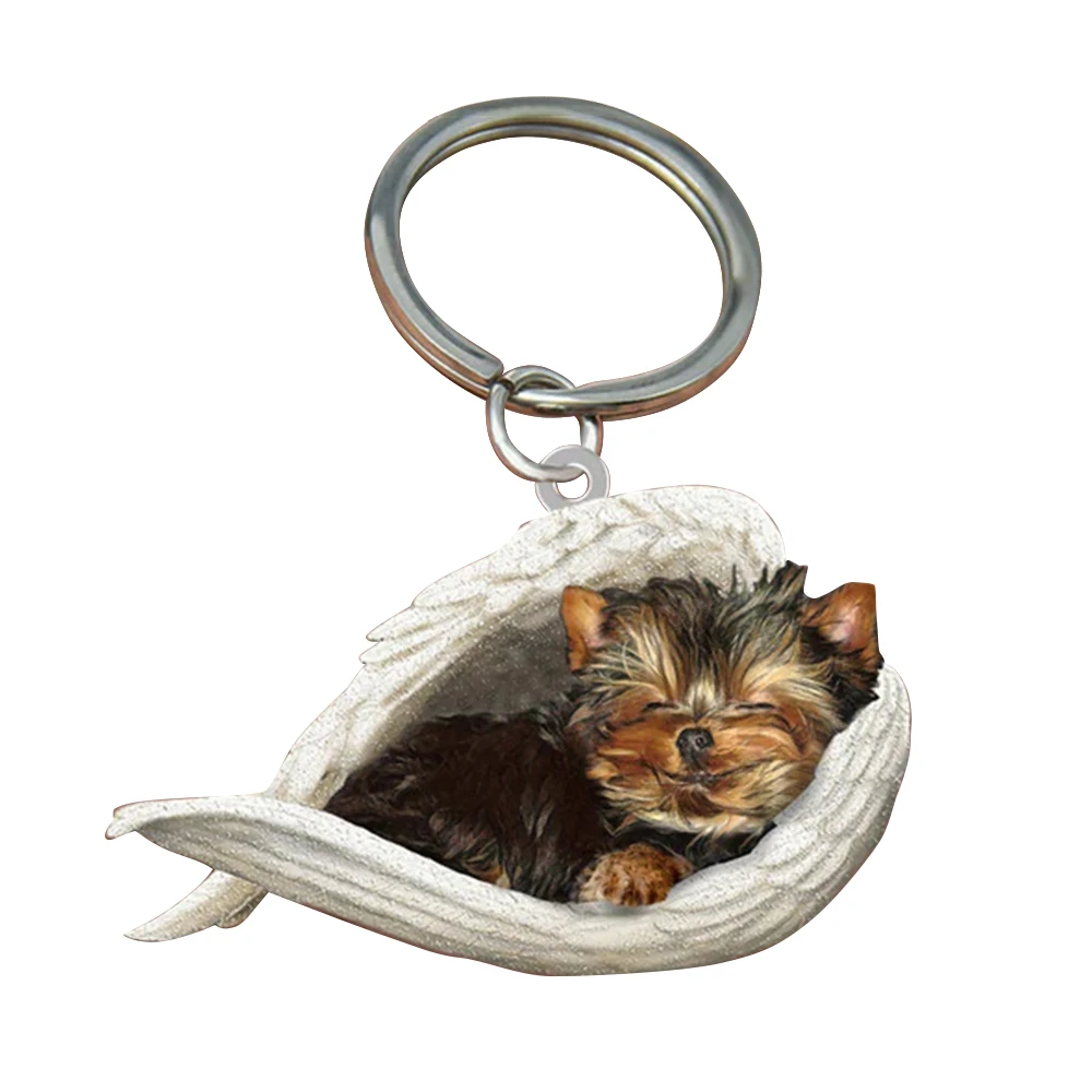 Yorkshire Terrier Sleeping Angel Wing Memorial Dog Pet Lover Flat