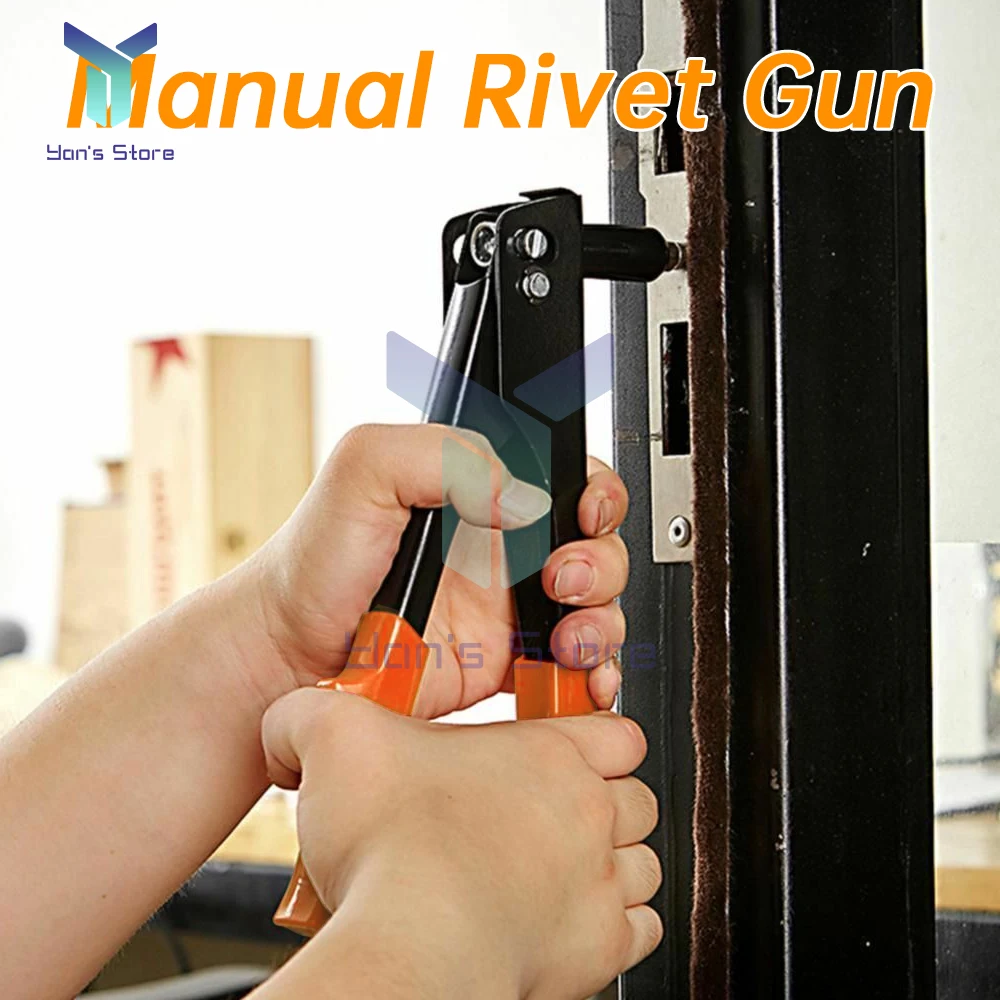 1Pc Single Iron Sheet Riveter Gun Kit 2.4/3.2/4.0/4.8 mm Riveting Head Hand Tool Set Gutter Repair Heavy Duty For Industrial Use
