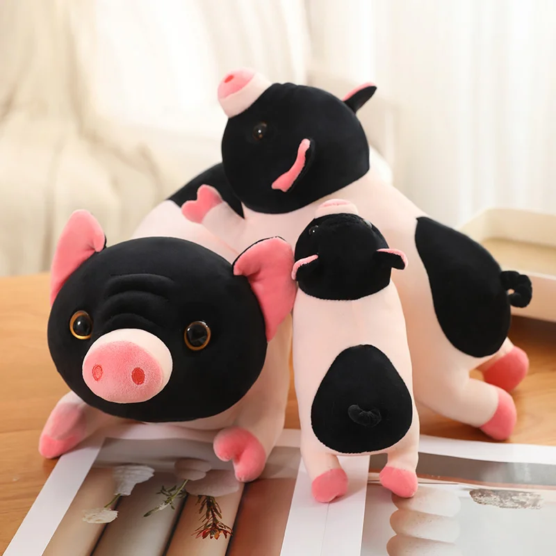 Simulation New Lying Little Fragrant Pig Plush Doll Pillow Pink Black Long Pig Plush Toy Home Decoration Gift For Girlfriend
