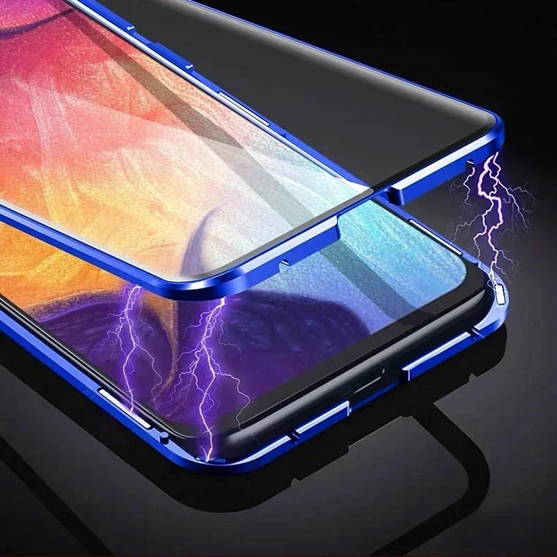 Magnetic Tempered Glass Metal Case For Samsung S25 S24 S23 S22 S21 Ultra Plus FE For Samsung Double-Sided Glass Cover — view 5