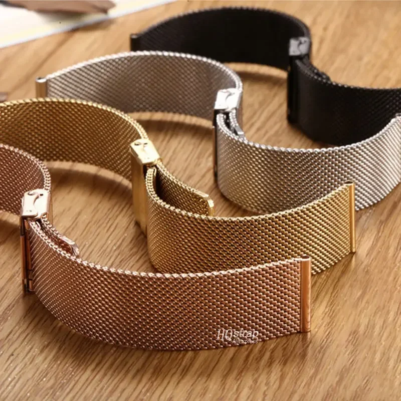 Sleek Milanese Loop Stainless Steel Watch Band Replacement Bracelet with Quick Release