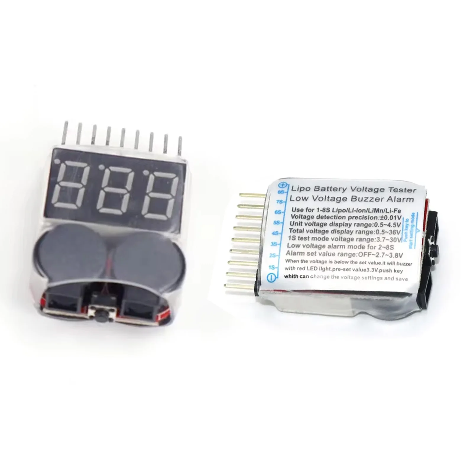 Testeur de batterie LiPo 1S-8S avec alarme sonore - Précision 0.01V