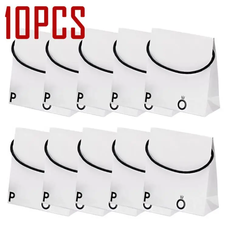 

10PCS Newest Paper Bag For Bracelet And Necklace Box Set Women Original Europe Jewelry Bead Charm Outer Packaging