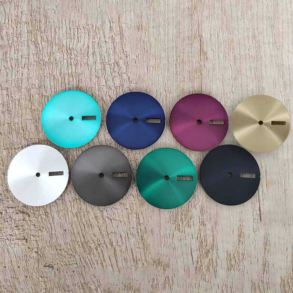 

Solid Color Modified Watch Accessories Literal Double Calendar Without LOGO Sun Pattern Dial Suitable for NH36/4R/7S Movement