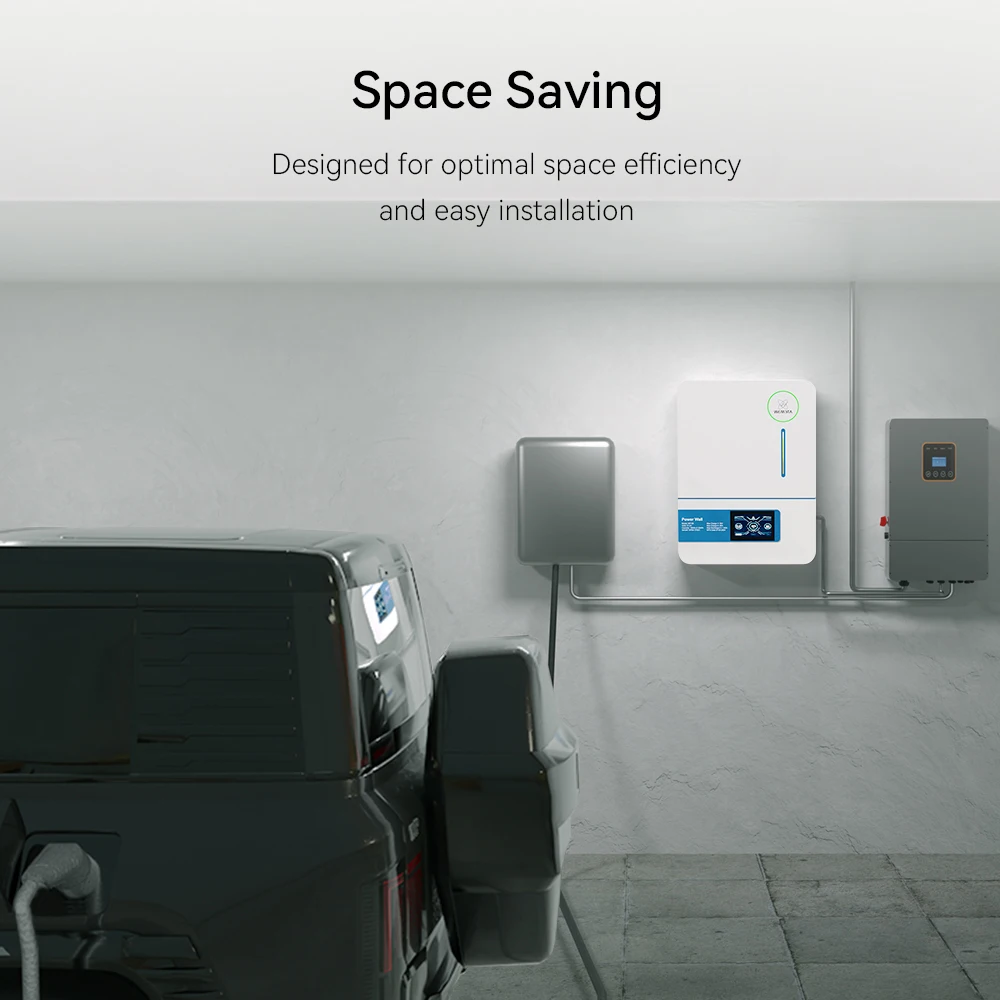 Home Solar Systems 5KW Hybrid Off Grid Solar System 51.2V 100Ah Wall Mounted Energy Storage System Powerwall