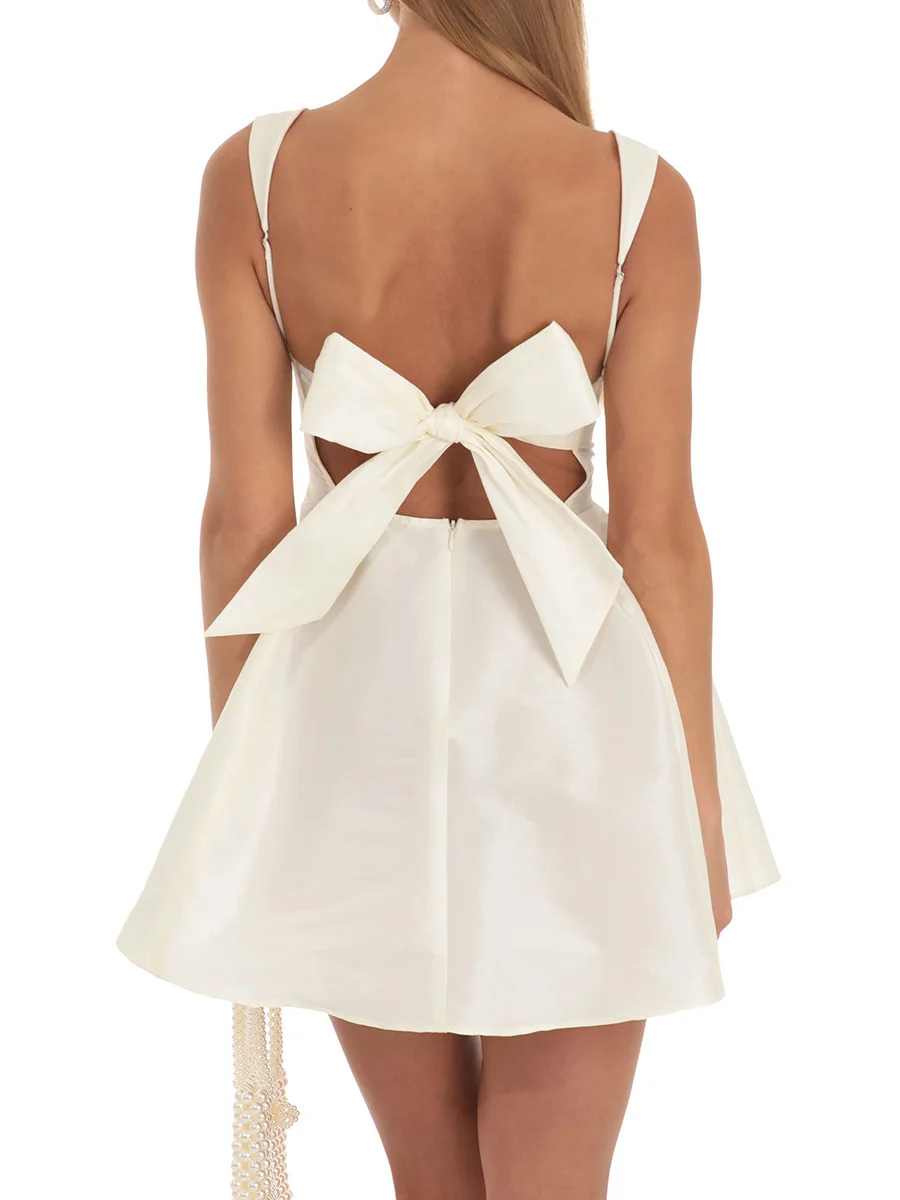 Vestido Corto De Verano Con Tirantes Delgados Para