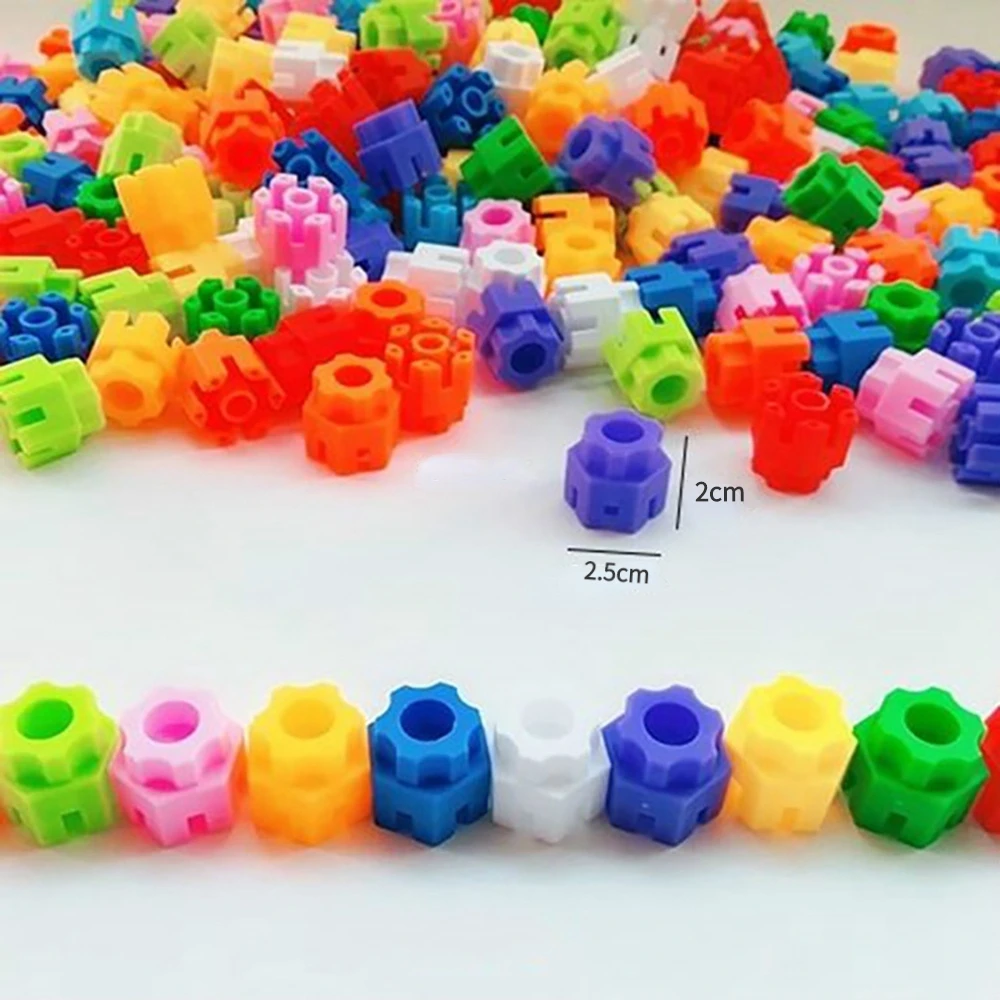 50pcs Classic Building Blocks Macaron Color Hexagonal Interconnect Brick Toys Compatible with All Major Brands for Child 3+ Ages