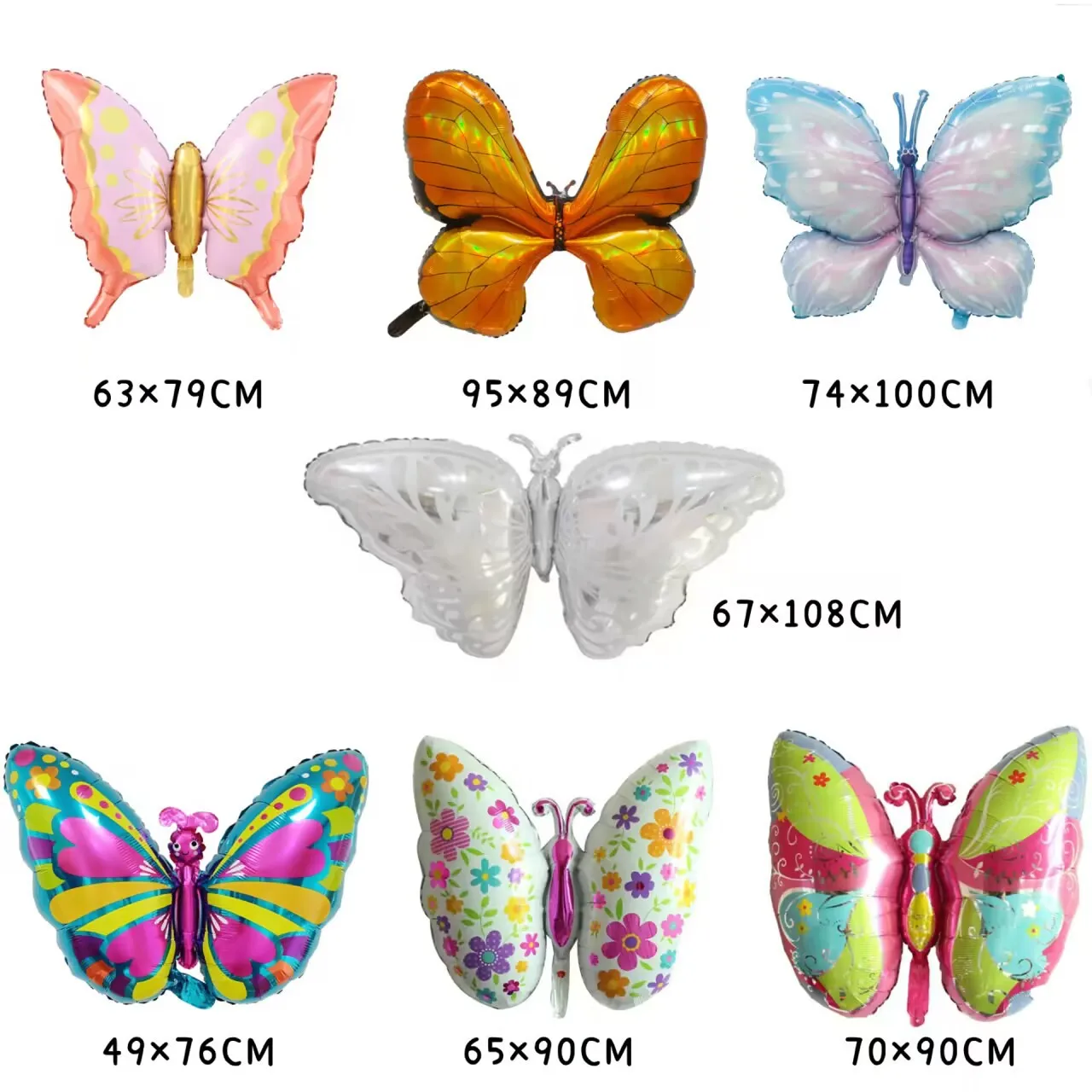 Description Picture 5 of item29*39inch Colorful Butterfly Balloons Foil Mylar Balloons For Butterfly Theme Party Wedding Birthday Baby Shower Decoration *1PC