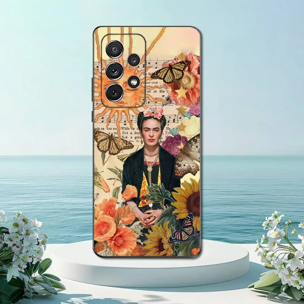 Chic Frida Kahlo Inspired Fashion Phone Case - Soft Black Silicone Cover