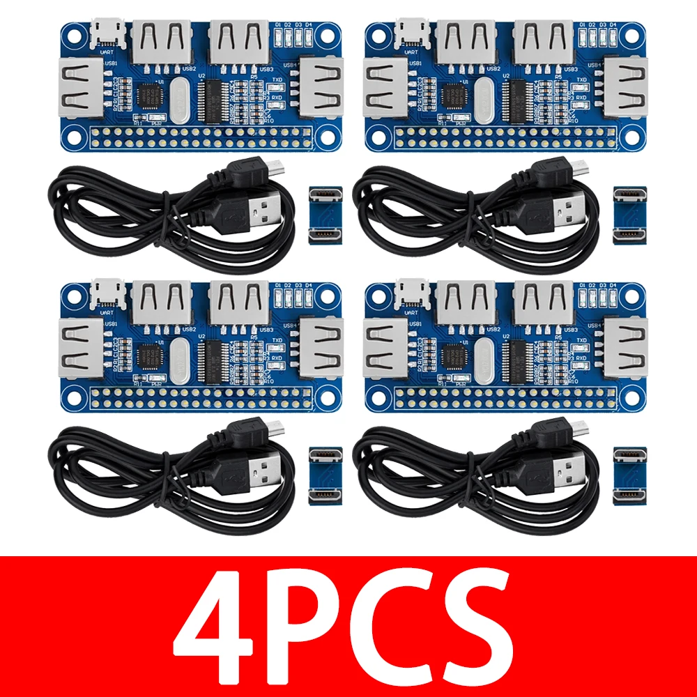 Enhanced USB Hub HAT Extension Board with Serial Debugging Functionality