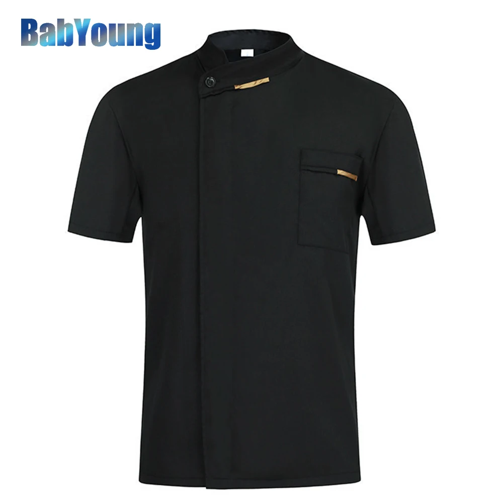 

2023 quality Chef Waiter Uniform Short Sleeve Kitchen Restaurant Cook Chef Jaket Shirt Breathable Barber Sushi Costumes