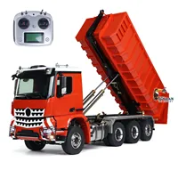 Toys Metal 1/14 8x8 RC Hydraulic Dumper Roll Off Dump Truck 3363 Rear Axle Steering 3 Speed Transmission Light Sound Tipper Gift 1