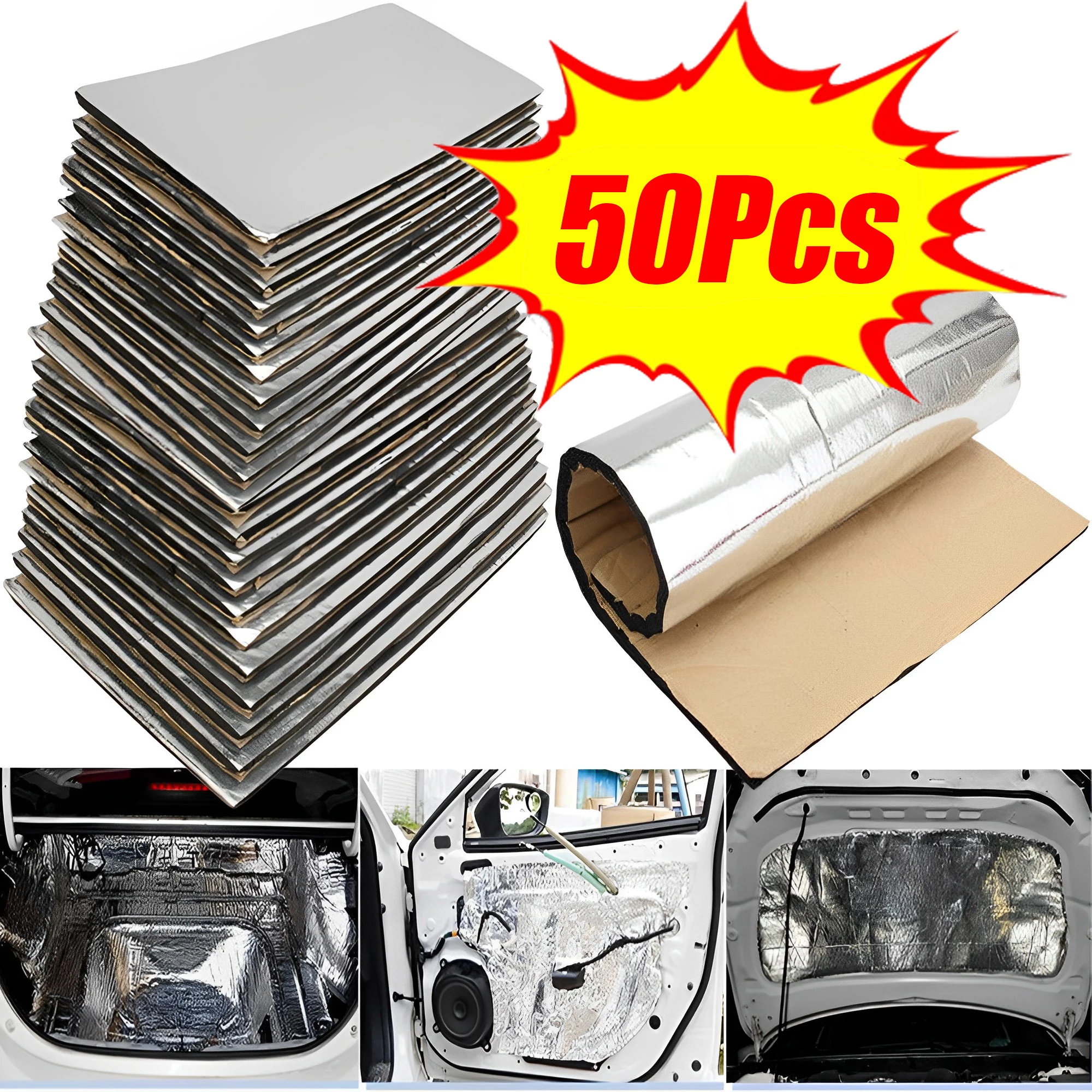 25x18cm5mmCarDeadeningNoiseInsulationMatCarHoodInsulation