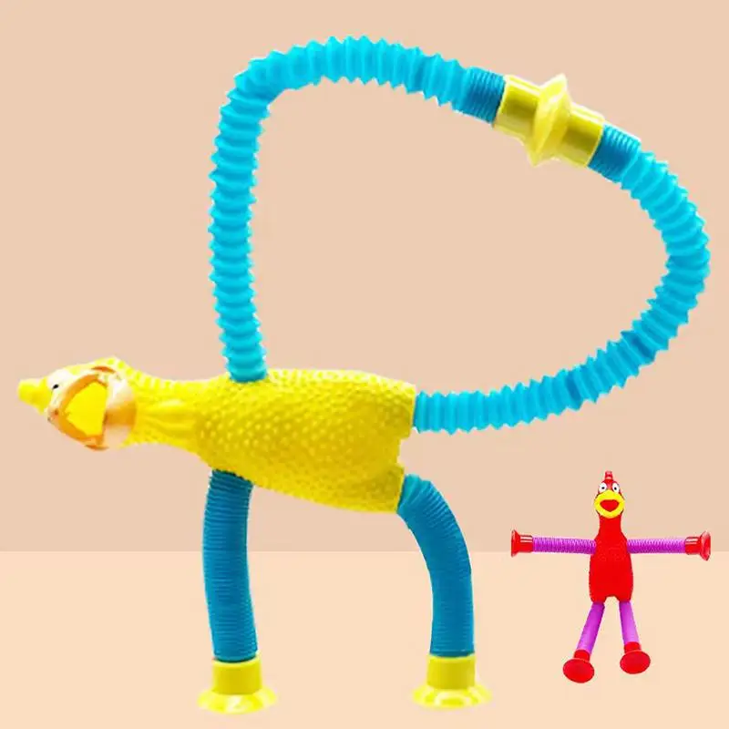 

Shrieking Chicken Toy Telescopic Tube Stress Relief Fidget Toys Children Suction Cup Toys For Kids Decompressed Toys Puzzle Pop