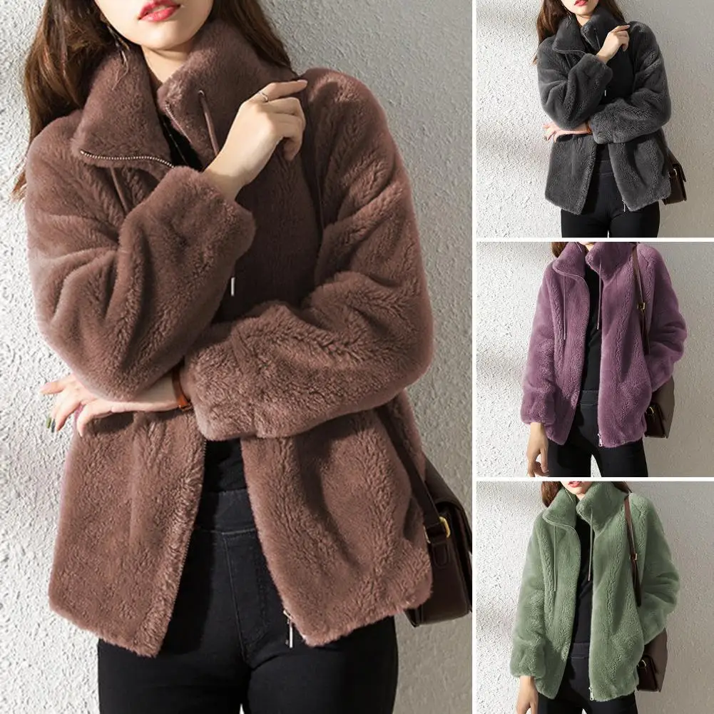 

Women Winter Coat Chic Cozy Pure Color Winter Jacket Thick Women Winter Jacket
