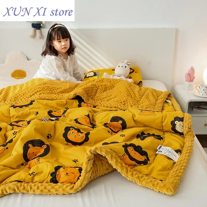 

New Home Thick Bed Blanket Double Sided Lamb Cashmere Fleece Blankets Winter Warm Throw Sofa Cover Newborn Wrap Kids Bedspread