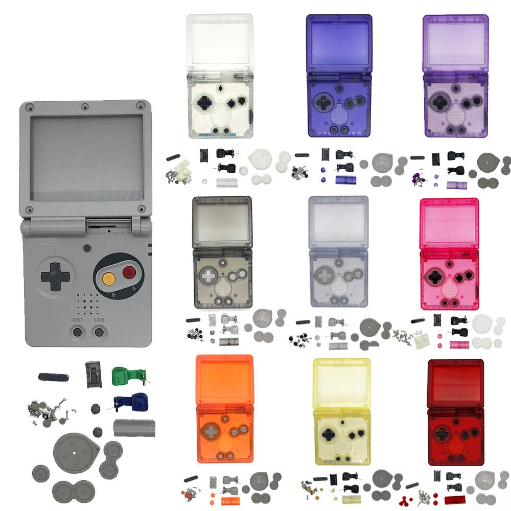 Nuovo Guscio Di Colore Trasparente Per Gba Sp Shell Per Gameboy Advance Sp Console Shell Custodia Trasparente Con Pulsanti E Pad Conduttivi
