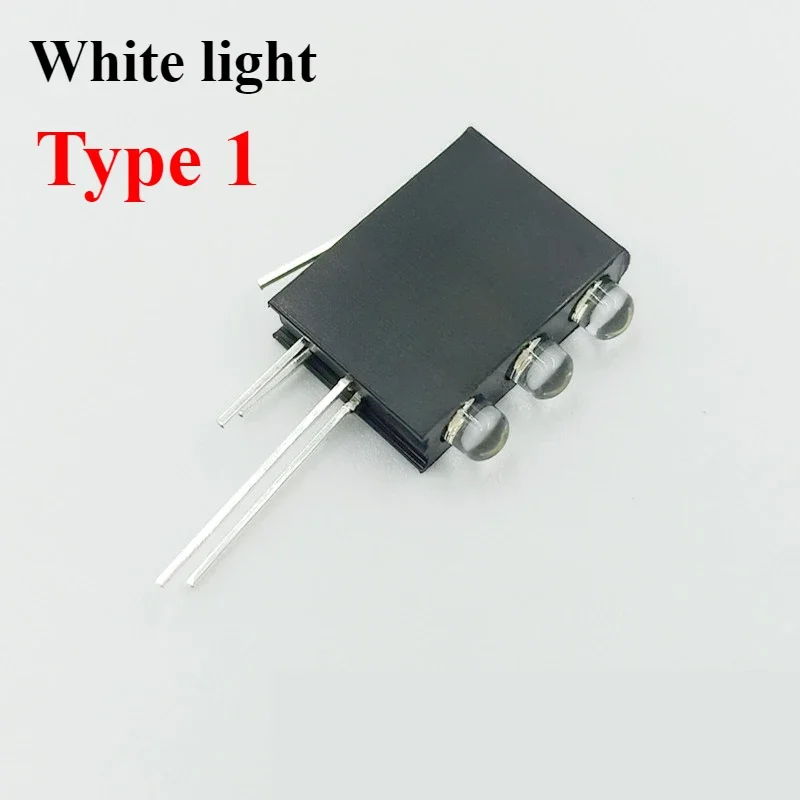 Portalámparas de tres orificios F3/3 mm, 10/50 unidades, LED, base fija para PCB, pie doblado de 90 grados, indicador F3, con 3 orificios