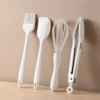 4 件/套 Silicone Baking Set Cake Cream Spatula Scraper Kitchen Household Egg Whisk Barbecue Oil Brush Food Clip Gadget Kitchen 2