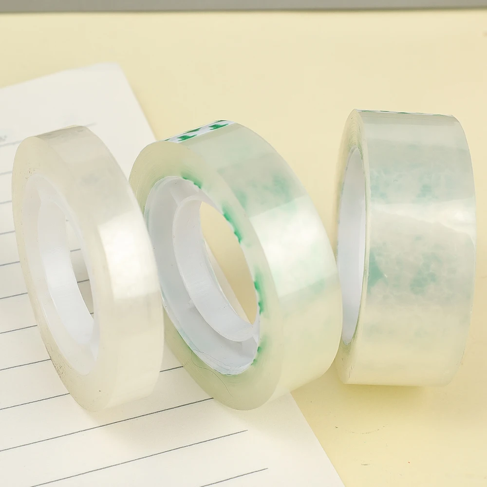Clear Transparent Adhesive Tape – Multipurpose Rolls for Gift Wrapping, Packing, Home, Office, and School Use