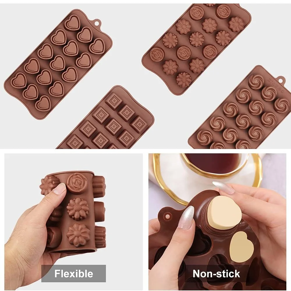 12 Stuks Pack Siam Rose Vorm Mallen | Verschillende Kleuren Bloem Gemengd Ontwerp Mal voor Chocolade Mallen Snoep Mallen Mini Zeep Mallen Siliconen