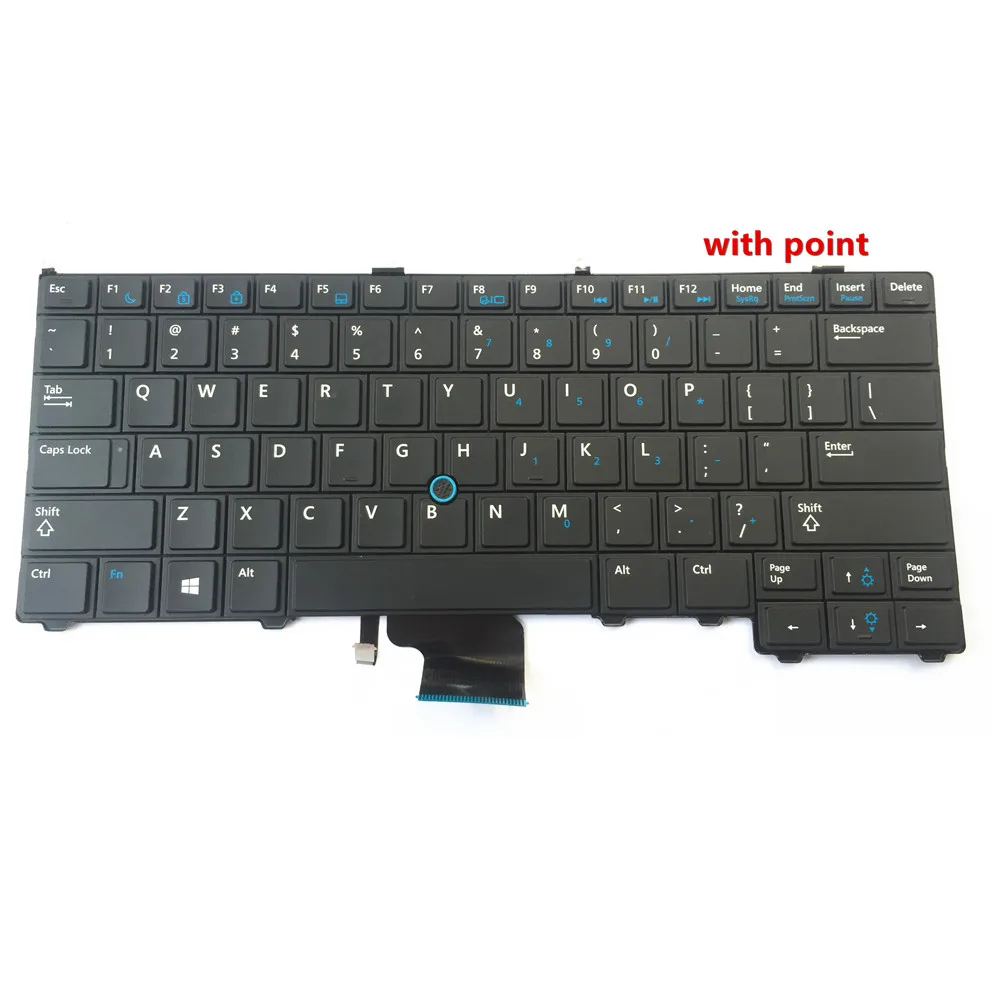 

Laptop New for Dell Latitude 12 7000 E7240 E7420 E7440 US Keyboard NO-Backlit with Point English