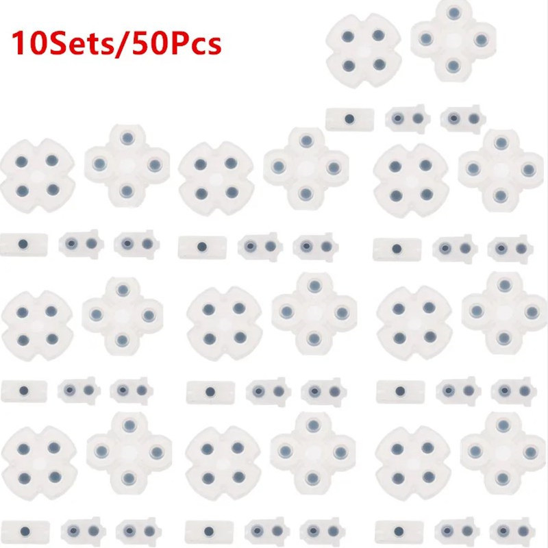 10Sets/5/1 Set Silicone Conductive Rubber Pads for PS4 Controller, Buttons Repair Replacement Part for PS 4
