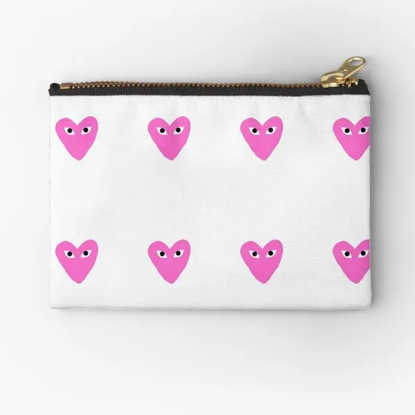 

Preppy Heart Zipper Pouches Wallet Bag Storage Women Men Socks Coin Cosmetic Underwear Packaging Small Money Pure Key Panties