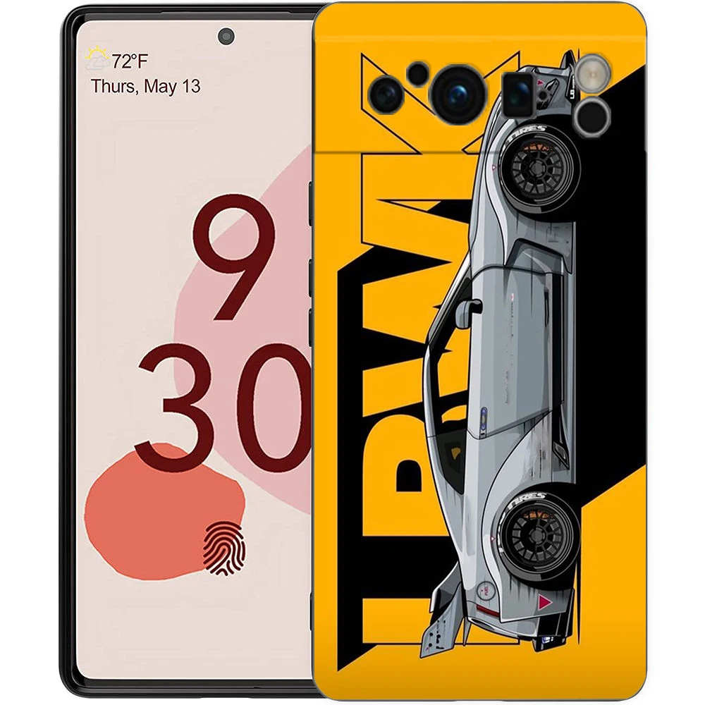 JDM Sports Cars TPU Shockproof Black Phone Case