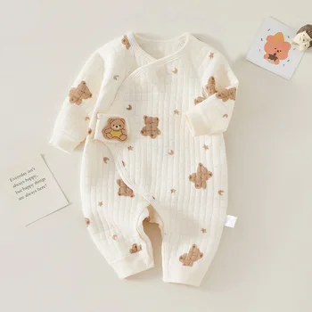 AYNIGIELL-رومبير بأكمام طويلة للأطفال ، ملابس الأطفال حديثي الولادة ، قطن ، ملابس الفتيات والفتيان ، الربيع والخريف ، 0-6 أشهر 3