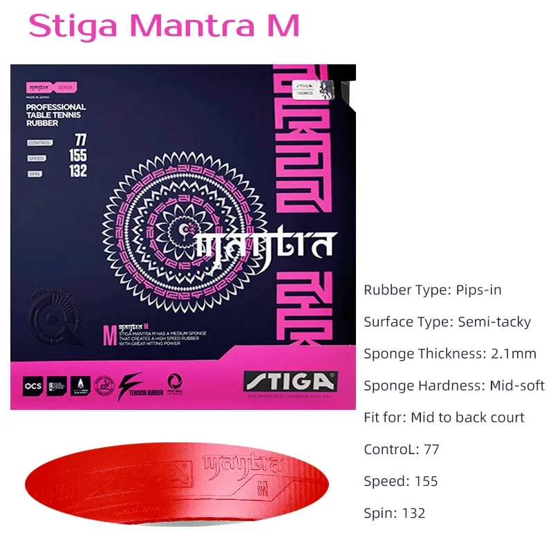 STIGA MANTRA M / H / S Series Table Tennis Rubber Semi-tacky