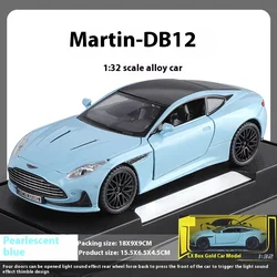 Aston Martin DB12 GT Supercar Diecast Model Car with Sound and Light - Collectible Ornament Gift (Blue box)