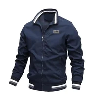 Veste décontractée à col montant pour homme, printemps et automne, pour activités de plein air, coupe-vent, cyclisme, pêche, randonnée, extensible 3