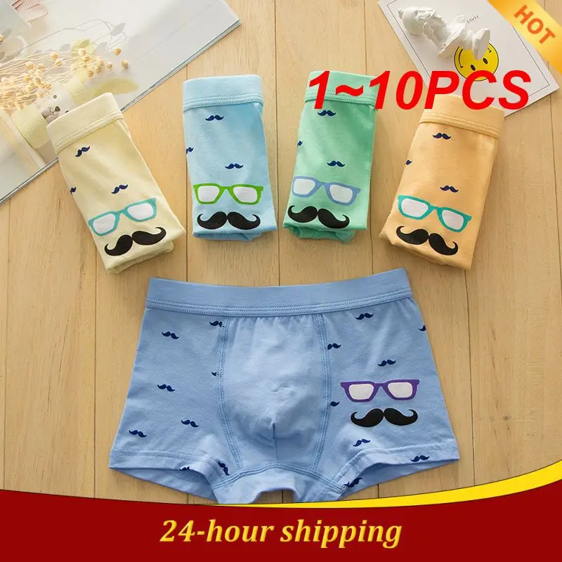 

1~10PCS High Quality Kids Boys Panties RC Organic Cotton Material Funny Beard Boxer Panties Underwear Random Color