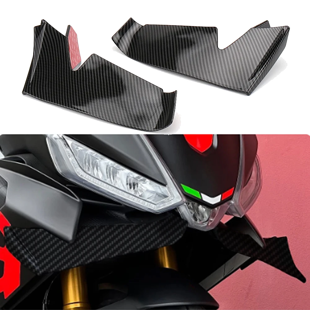 

Ветровое крыло мотоцикла для Aprilia RS 660 rs660 RS660, обтекатель, аэродинамические крылья, передняя крышка из углеродного волокна/кованый узор/черный
