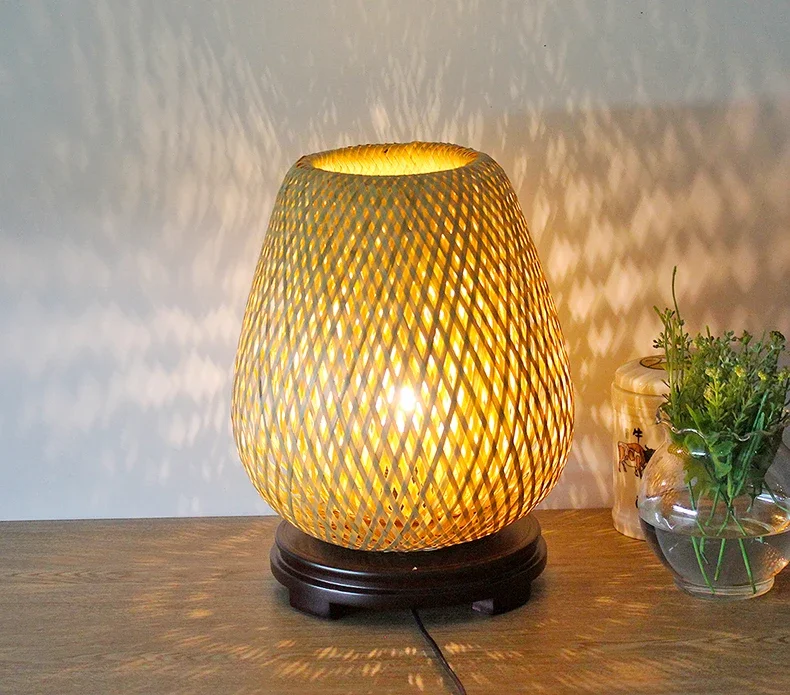 Bamboo Weaving Lantern Table Lamp Bedside Lamp Japanese Style