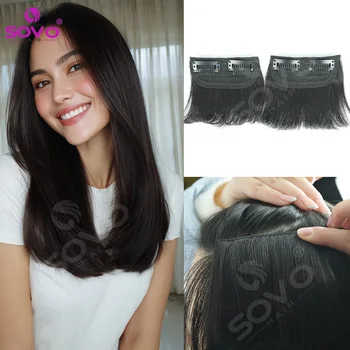 1 Pcs 2 Clip Hair Extension Wigs Adding Volume and Fluff to the Top of the Head with Invisible Real Hair Padding at the Roots 1