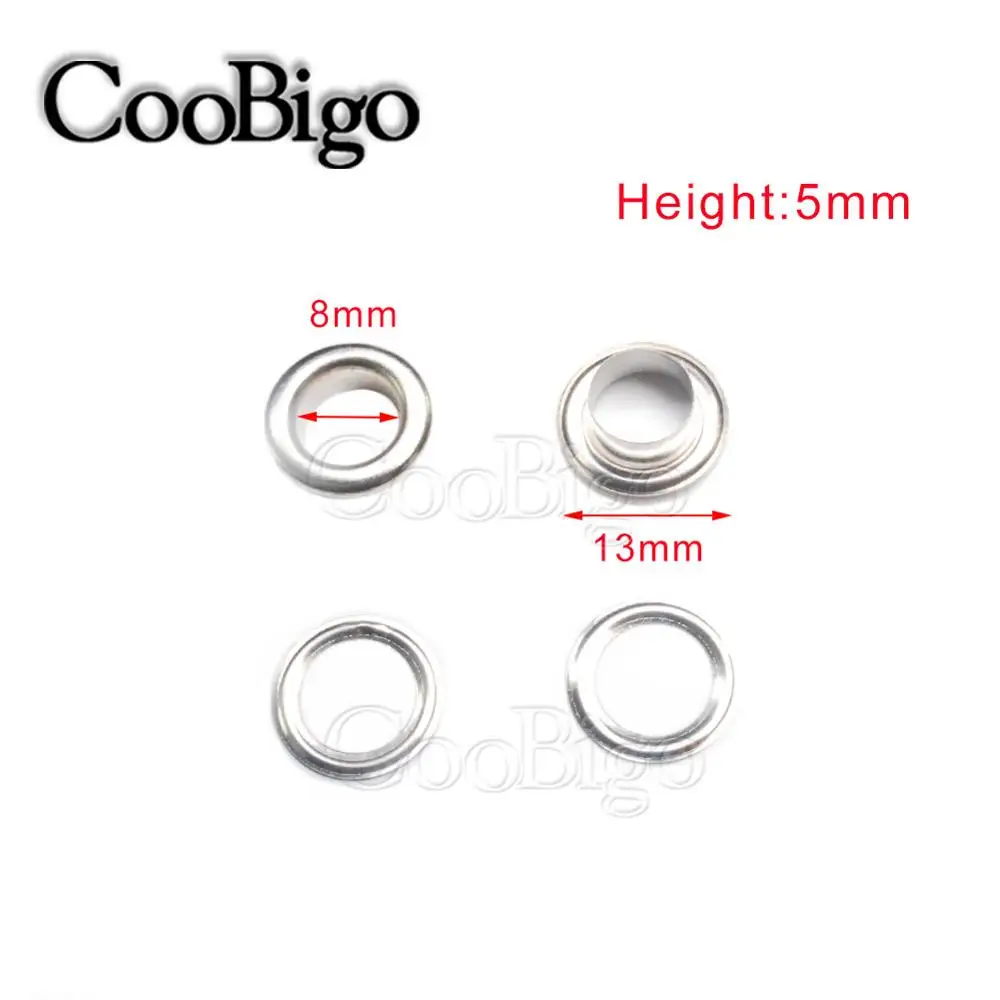 Premium Metal Eyelet Grommet Ring Kit for Sewing & Crafting (100 Sets, Silver)
