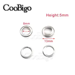 Premium Metal Eyelet Grommet Ring Kit for Sewing & Crafting (100 Sets, Silver) (Dia. 8mm)