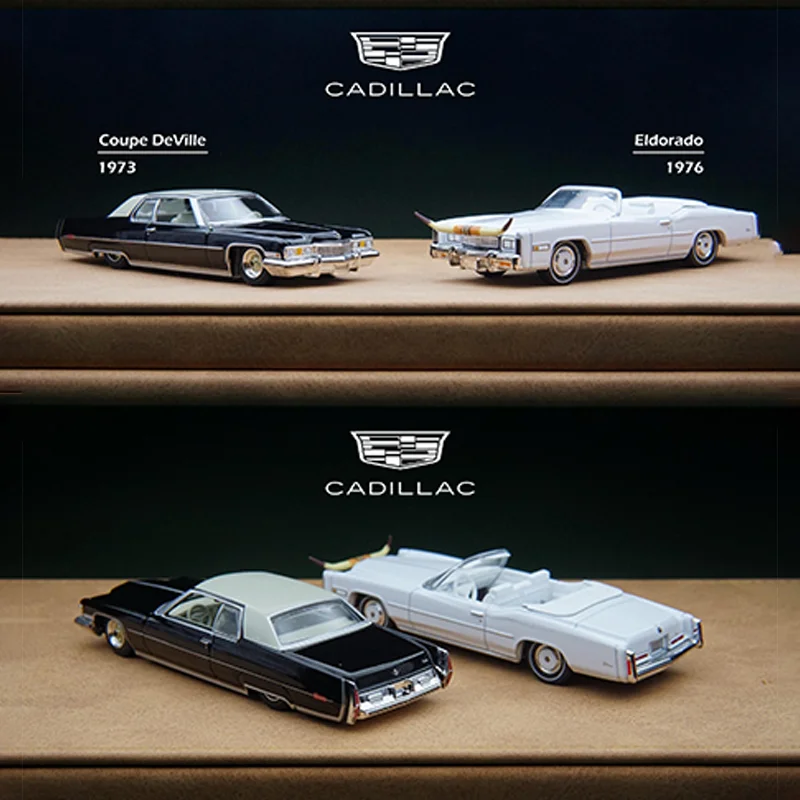 New Greenlight 1:64 1973 Cadillac Diwei 1976 Cadillac Eldorado