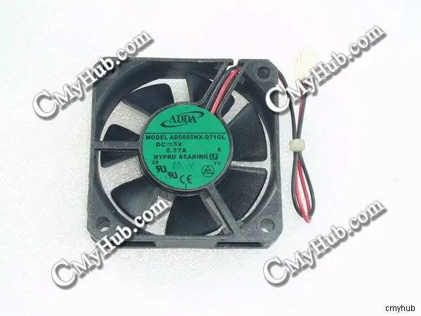 

Для ADDA AD0605HX-D71GL DC5V 0.37A 6015 6cm 60mm 60x60x15mm 2-контактный охлаждающий вентилятор Φ AD0605HX D71GL