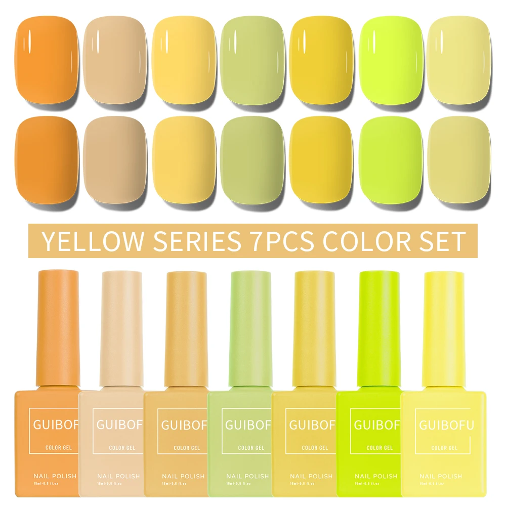 7-Piece Gel Nail Polish Collection - Fall Shine & Glitter Finish