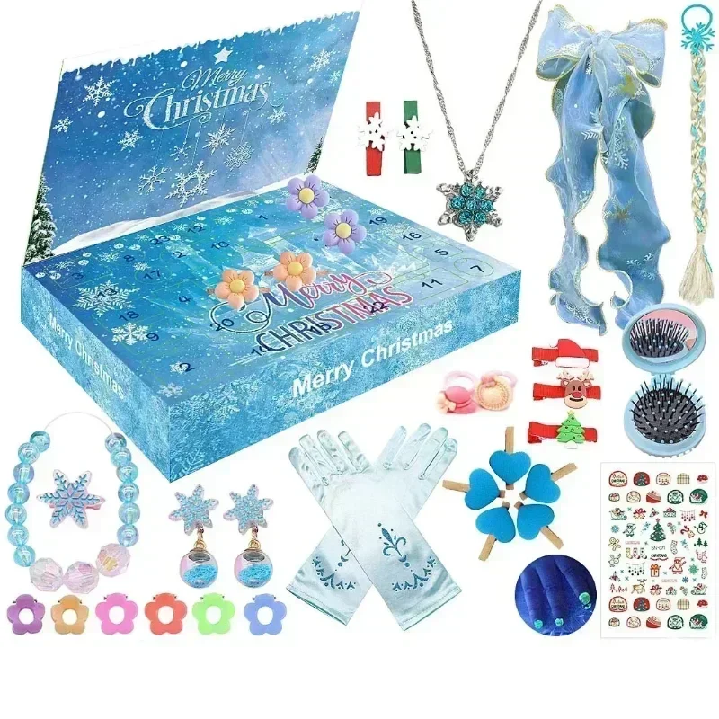 Christmas Advent Calendar Box Princess Dress Up Headwear Jewelry Set cute unicorn toys 24Days Countdown Calendar Xmas Gifts christmas countdown calendar,christmas advent calendar