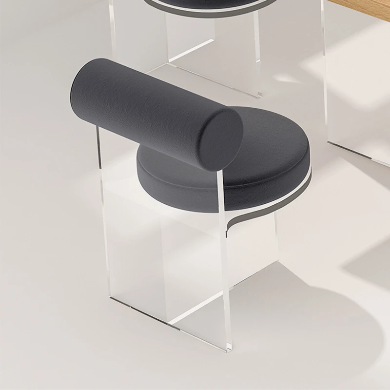 

Acrylic Design Creative Dining Chair Transparent Living Room Crystal Chair Makeup Chair Dressing Table Stool Backrest