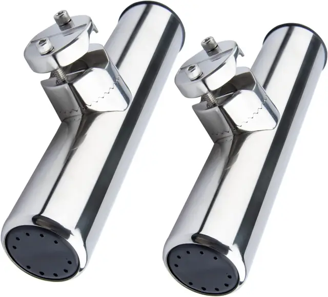 2 Pack Fishing Rod Holders for Boat Rail Mount Stainless Steel Rod