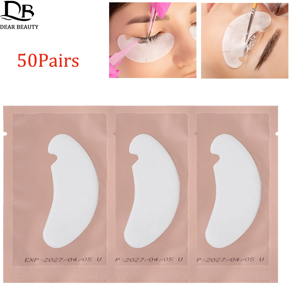 50 Pairs Hydrogel Eye Patches Eyelash Extension Patch For False Eyelashes U Shaped Eye Gel Pads Under Eyelash Pad Makeup Tools