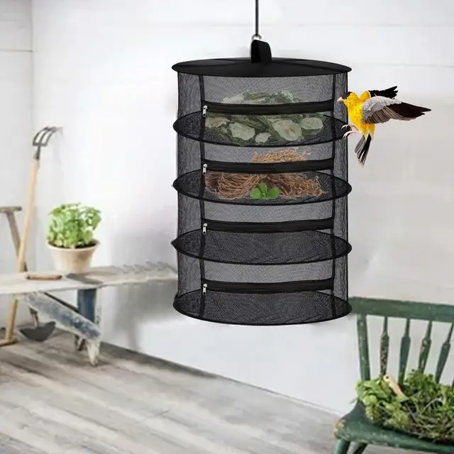 Növényi Szárítóháló Virágnövények Számára Zöldség Gyógynövény Rügy Szárító Állvány Összecsukható Háló 4 Réteg Függő